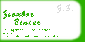 zsombor binter business card